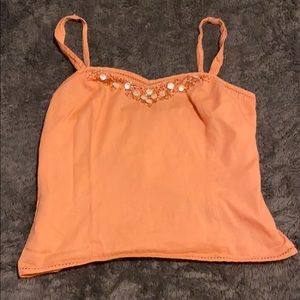 Coral tank top with seashells